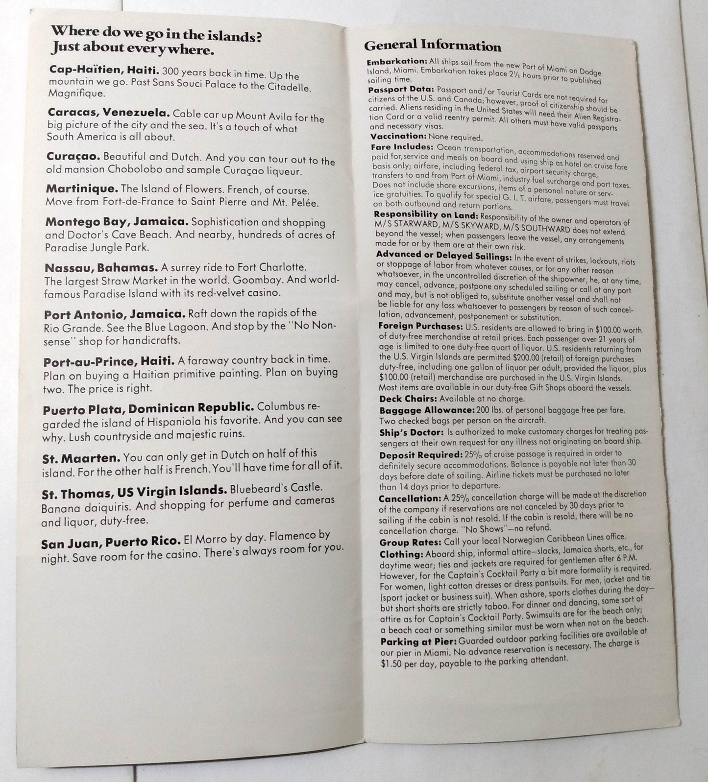 Norwegian Caribbean Lines 1974 Cloud 9 Caribbean Fly Cruises Detroit - TulipStuff