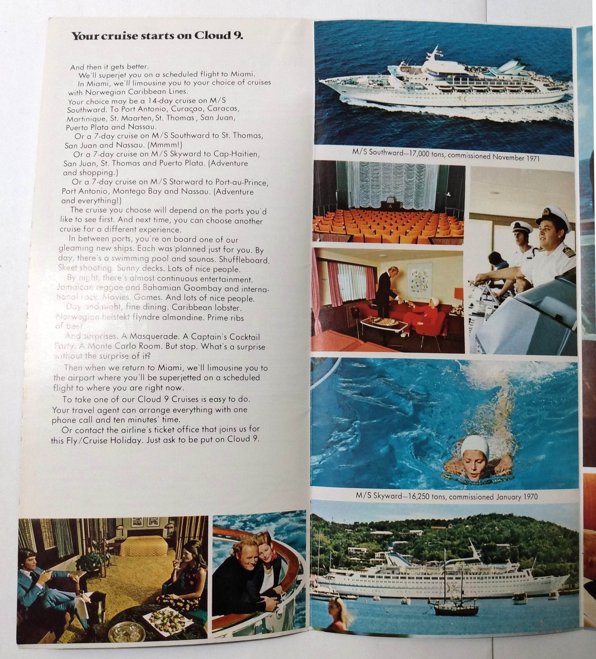 Norwegian Caribbean Lines 1974 Cloud 9 Caribbean Fly Cruises Detroit - TulipStuff