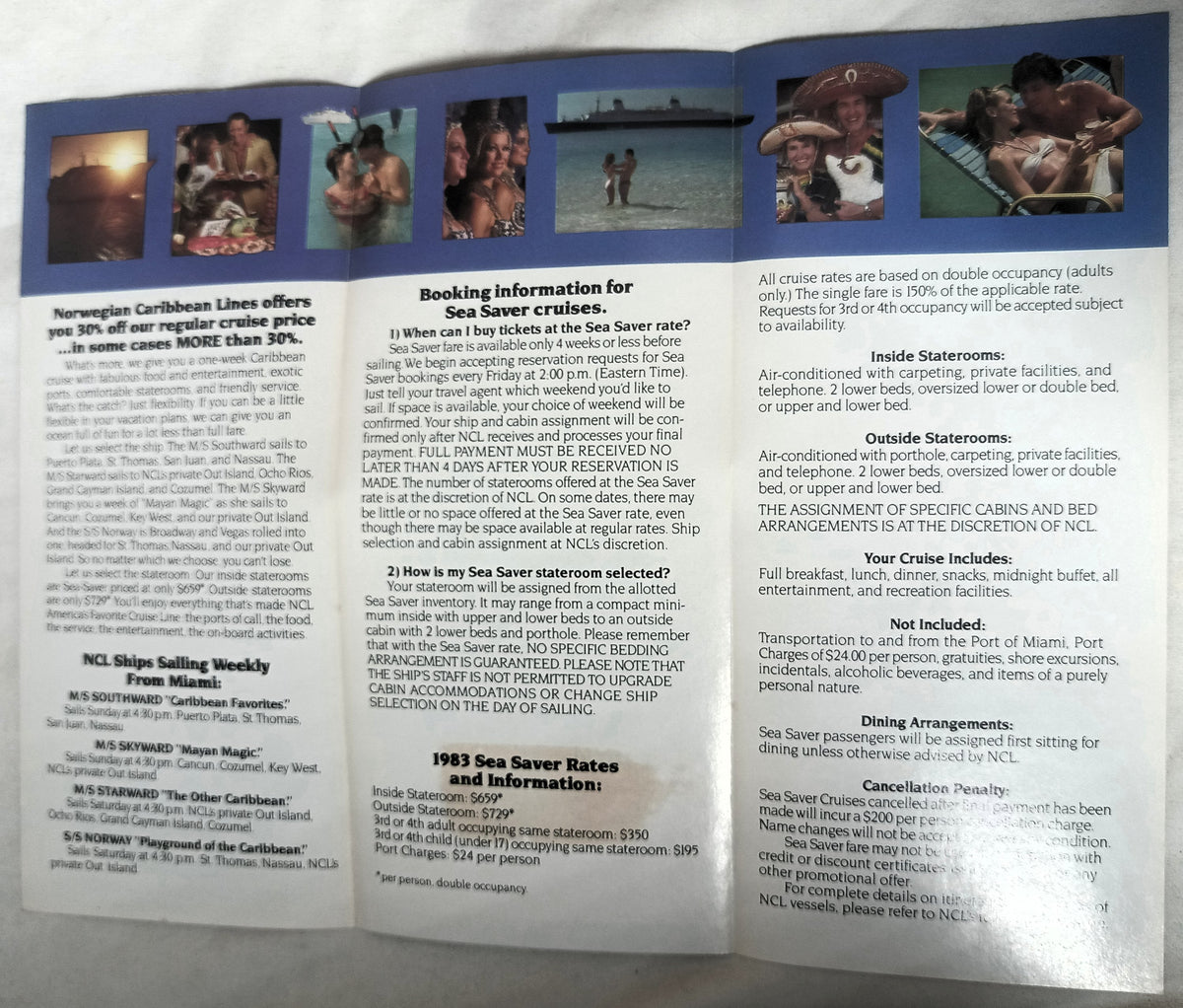 Norwegian Caribbean Lines NCL Sea Saver '83 Caribbean Cruises - TulipStuff