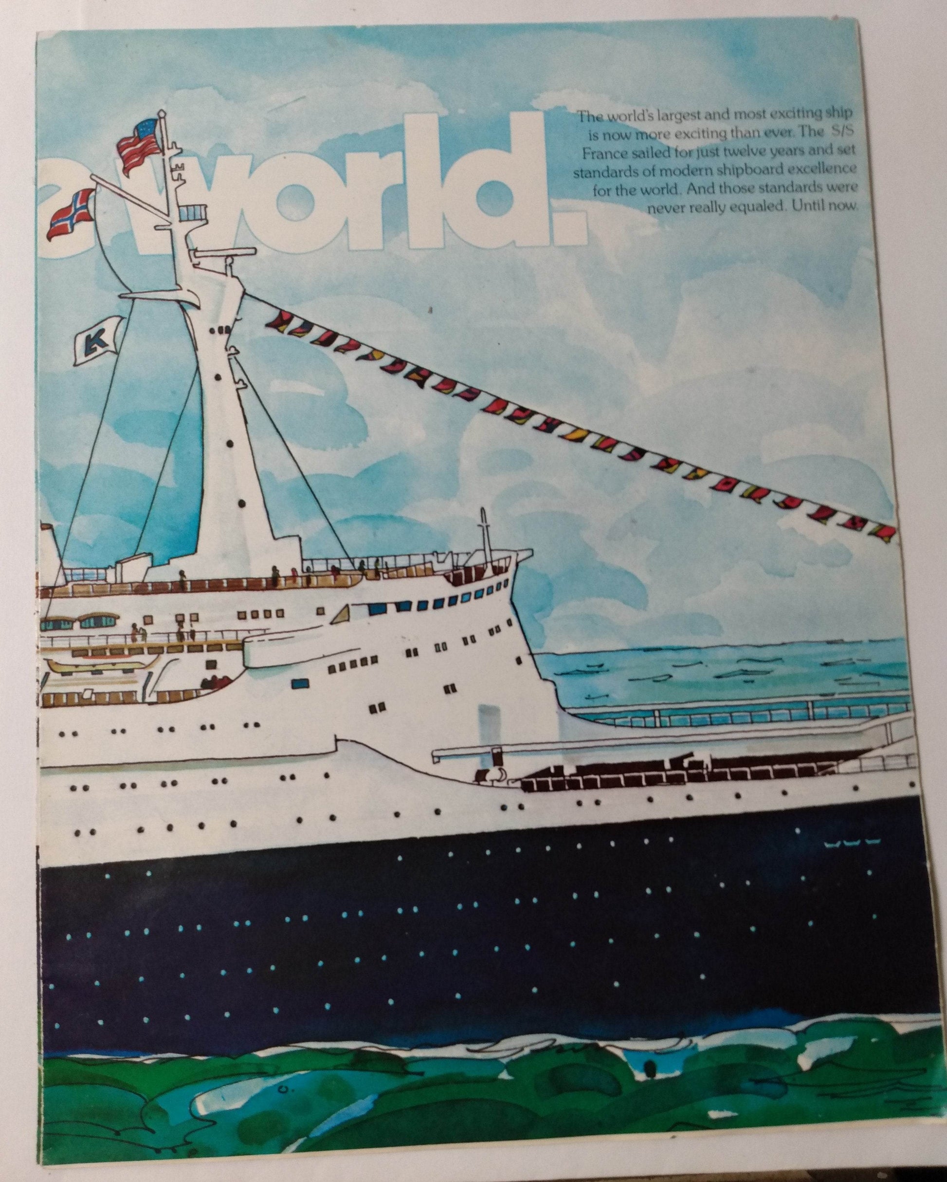 Norwegian Caribbean Lines ss Norway 1980 Introductory Announcement Brochure - TulipStuff