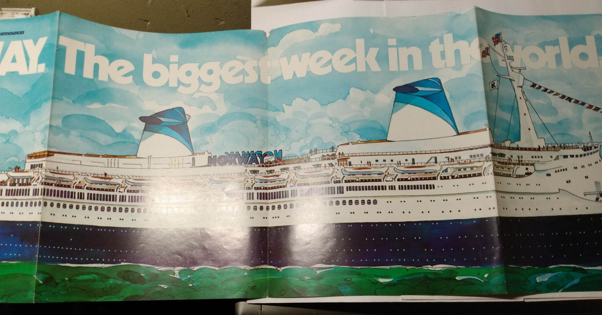 Norwegian Caribbean Lines ss Norway 1980 Introductory Announcement Brochure - TulipStuff