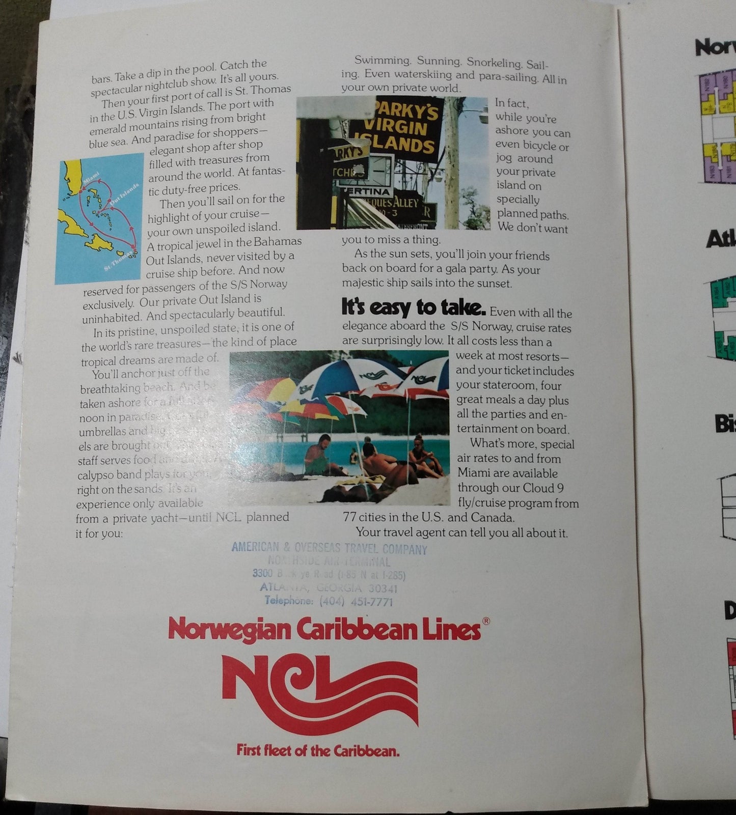 Norwegian Caribbean Lines ss Norway 1980 Introductory Announcement Brochure - TulipStuff