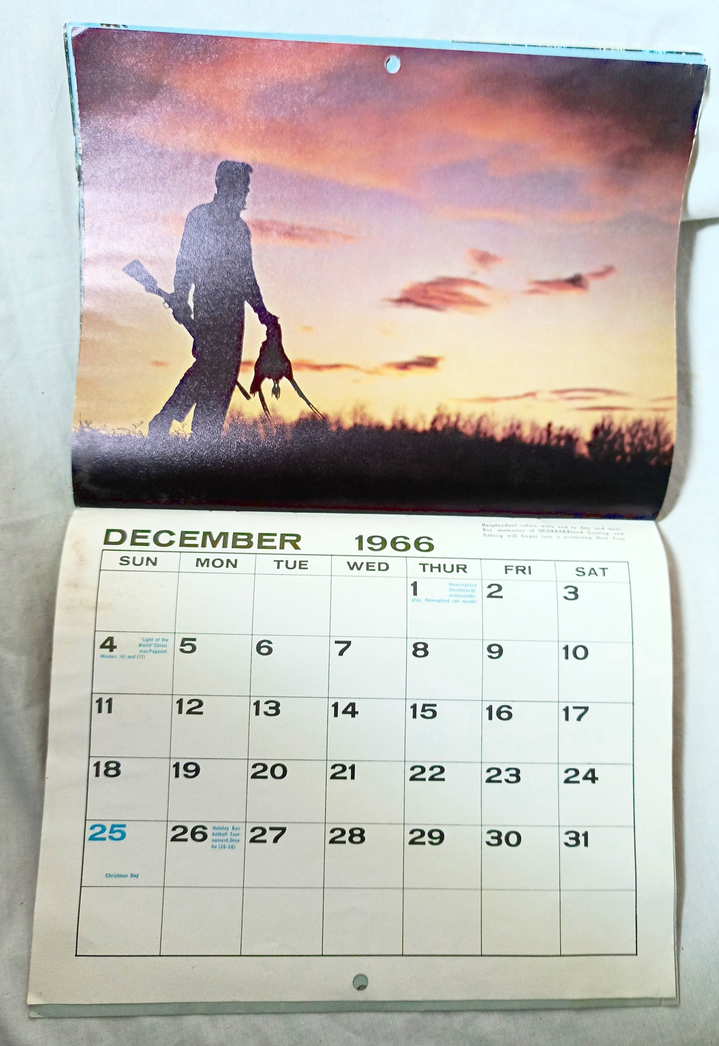 NEBRASKAland Wall Calendar of Color and Events 1966 - TulipStuff