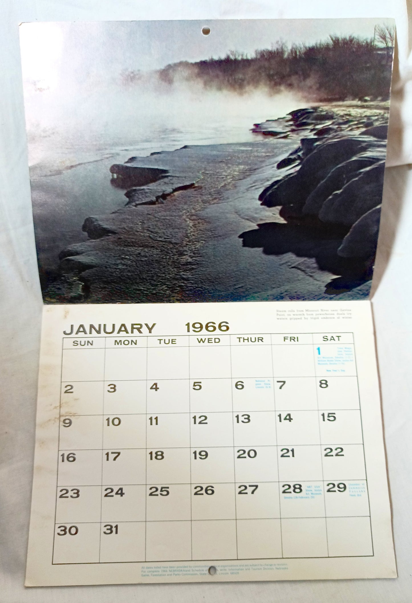 NEBRASKAland Wall Calendar of Color and Events 1966 - TulipStuff