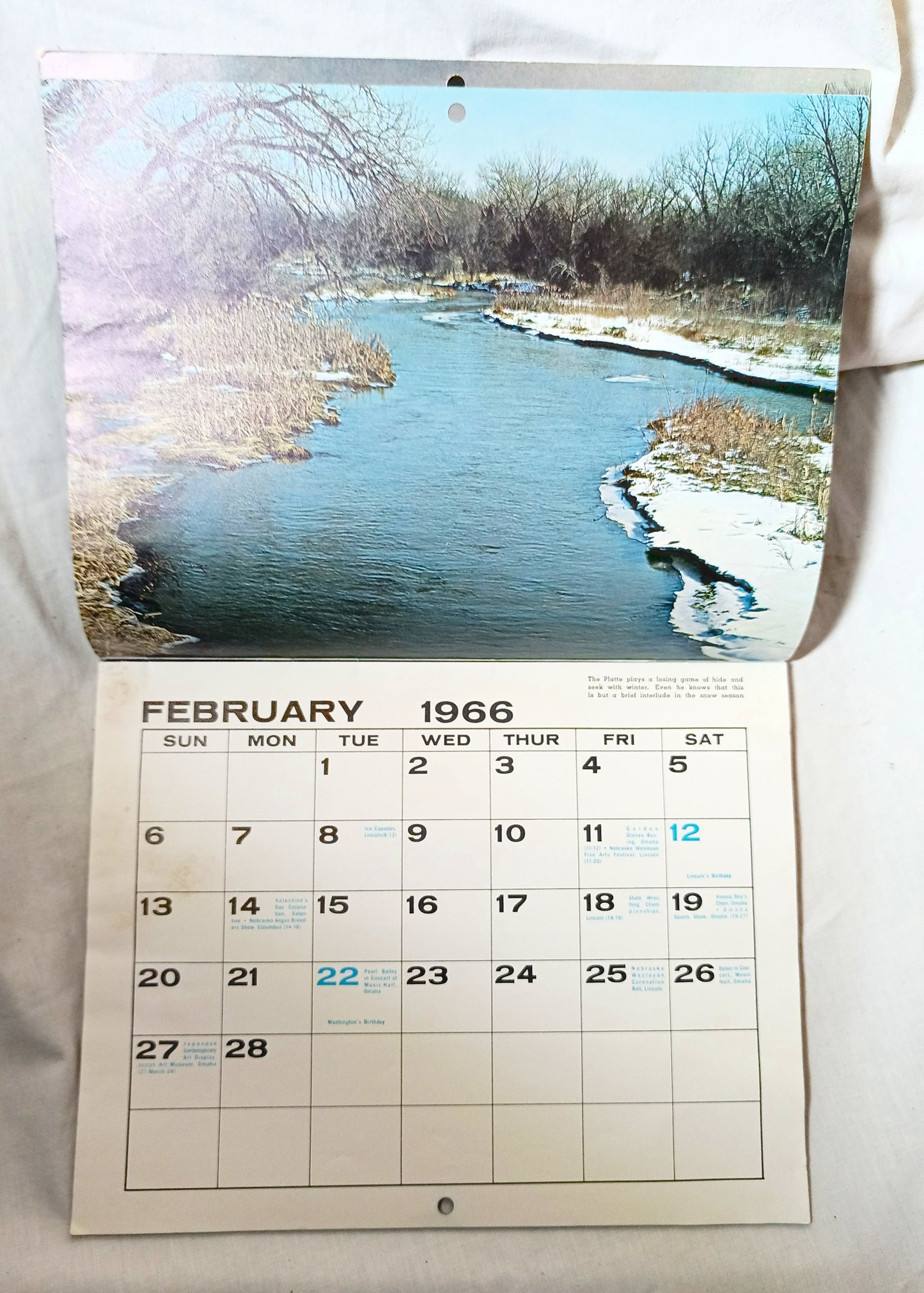 NEBRASKAland Wall Calendar of Color and Events 1966 - TulipStuff