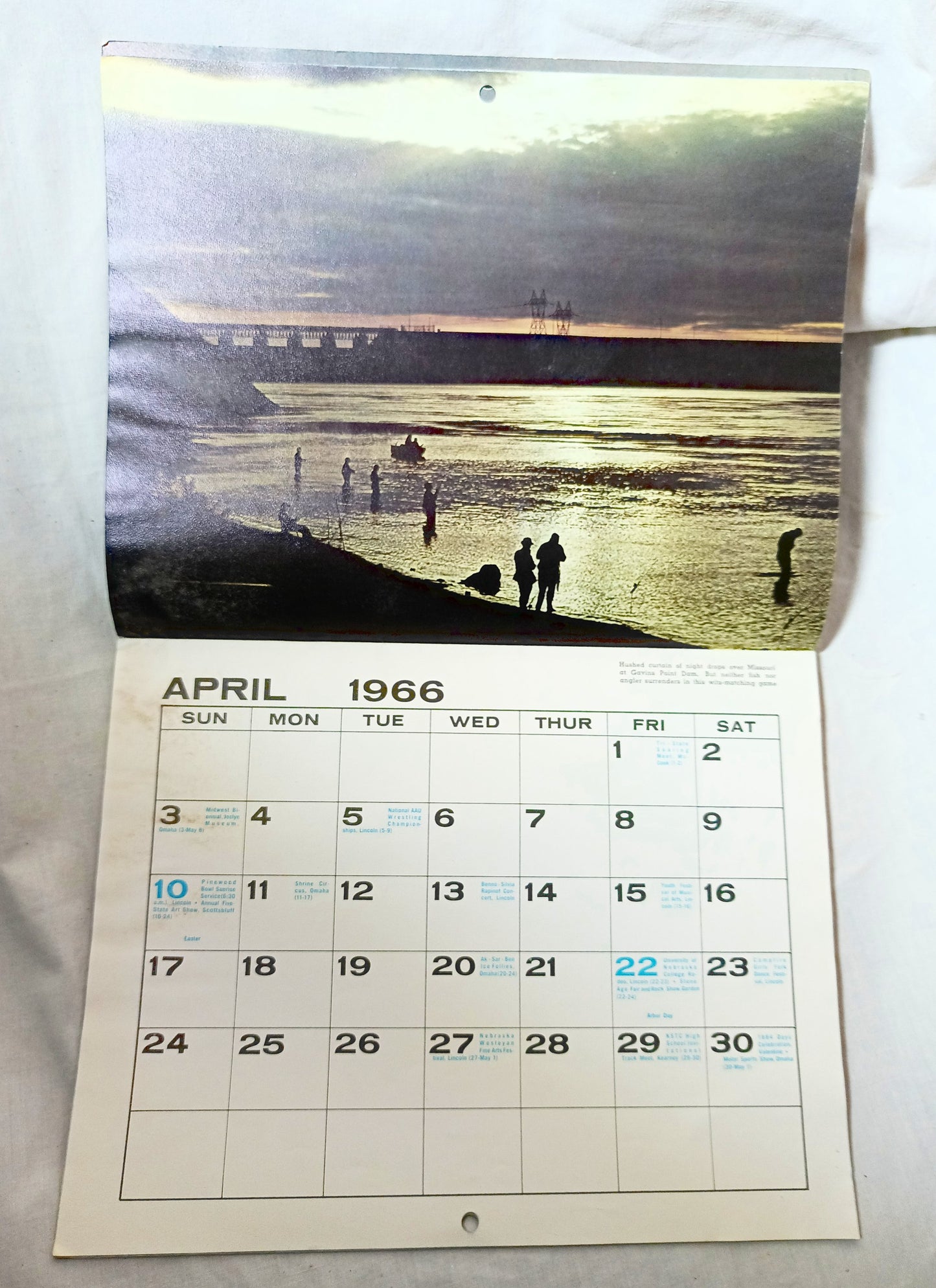 NEBRASKAland Wall Calendar of Color and Events 1966 - TulipStuff