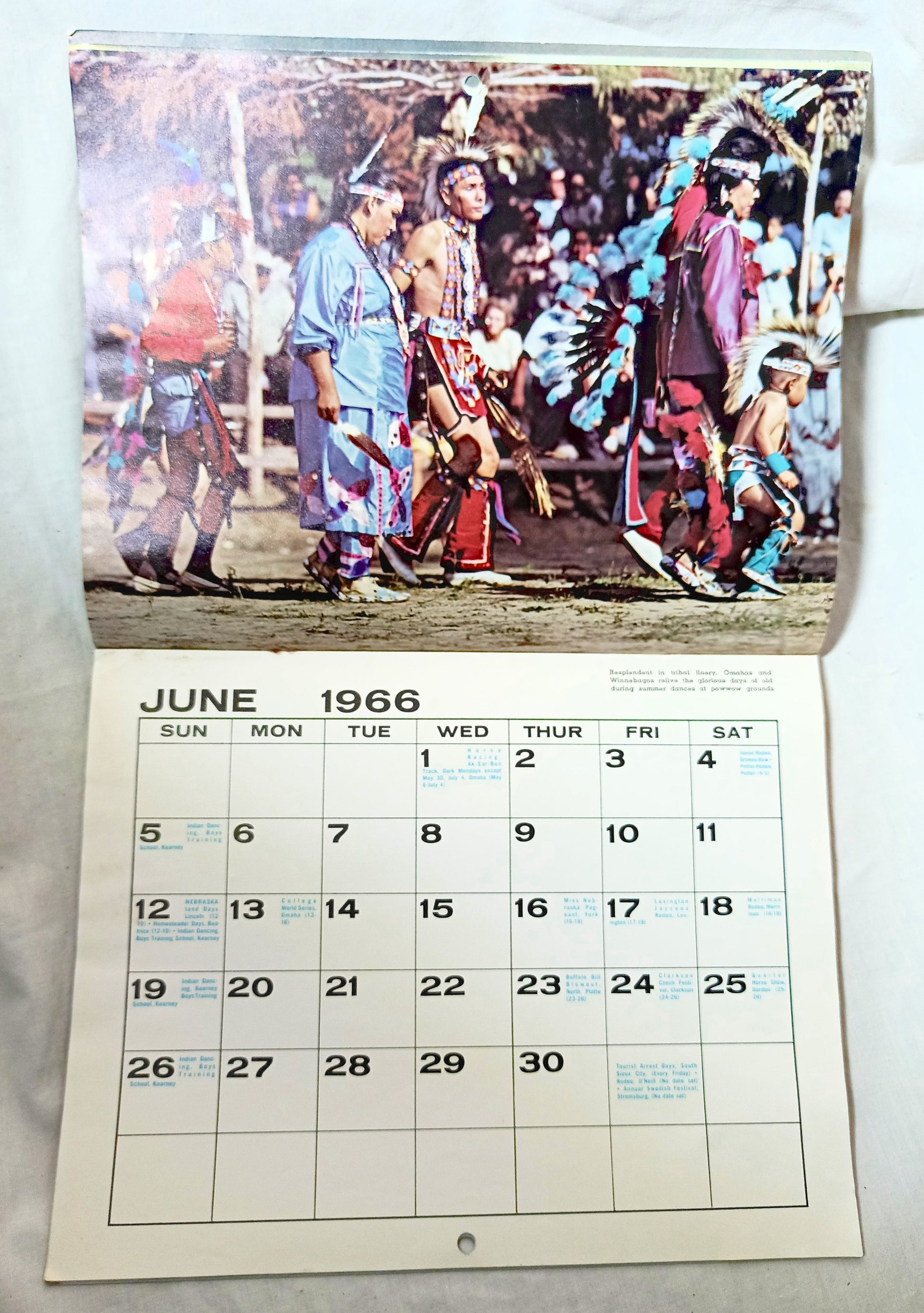 NEBRASKAland Wall Calendar of Color and Events 1966 - TulipStuff
