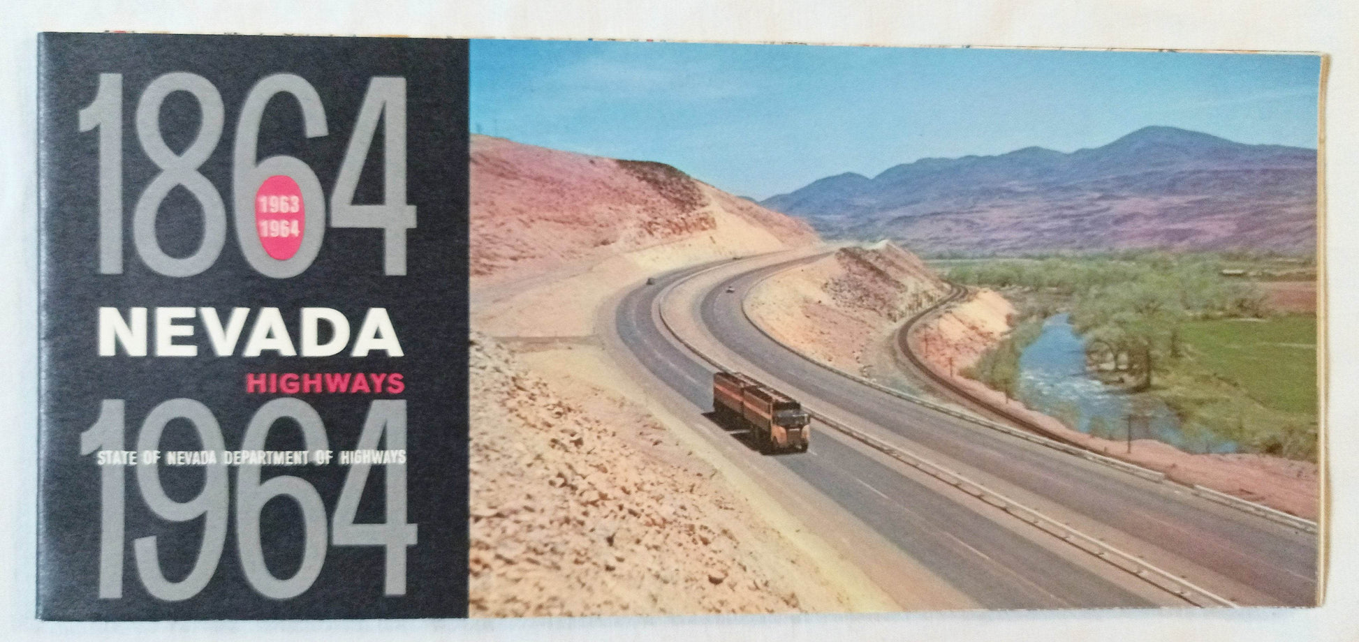 Nevada Centennial Official State Highway Map 1963-1964 - TulipStuff