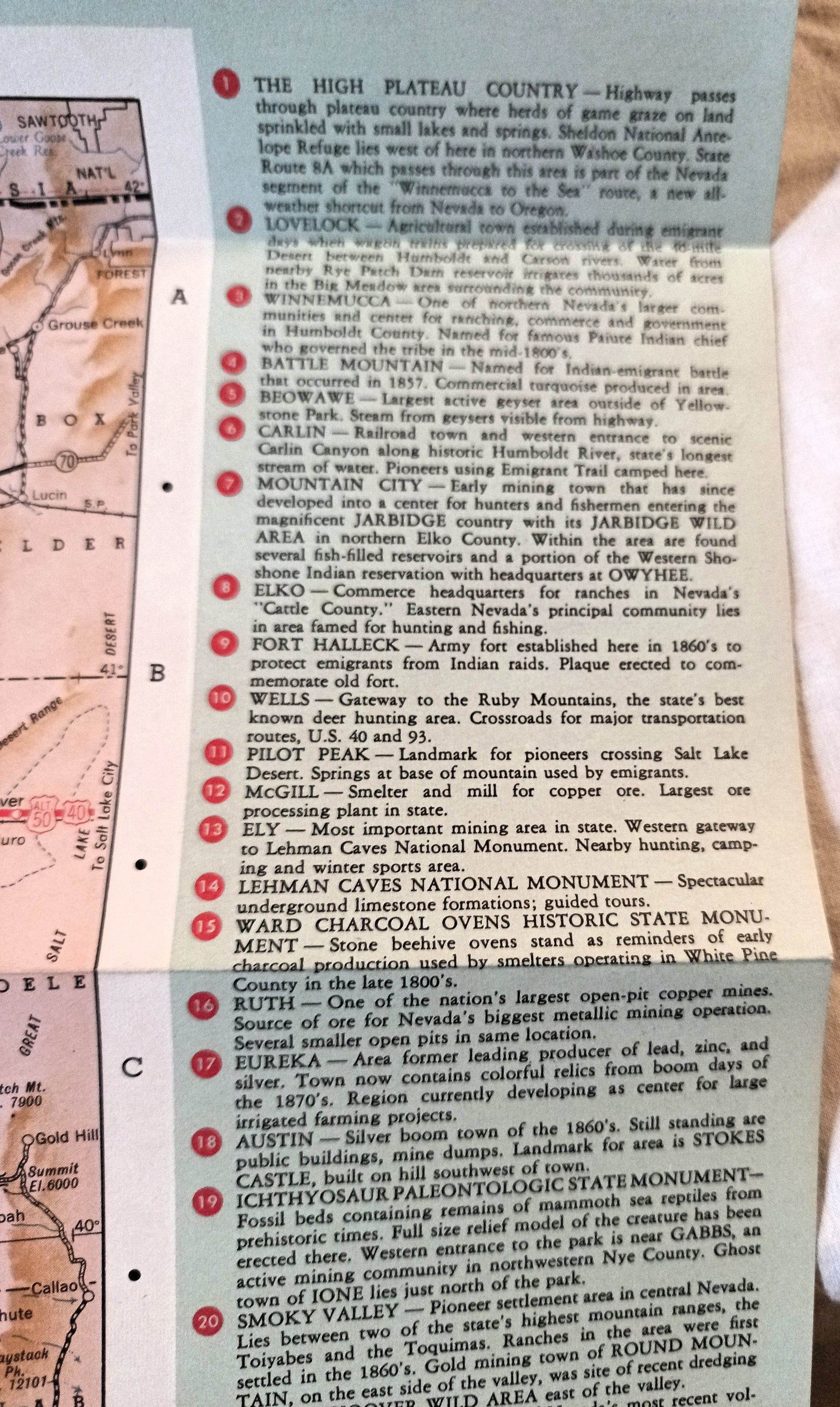 Nevada Centennial Official State Highway Map 1963-1964 - TulipStuff