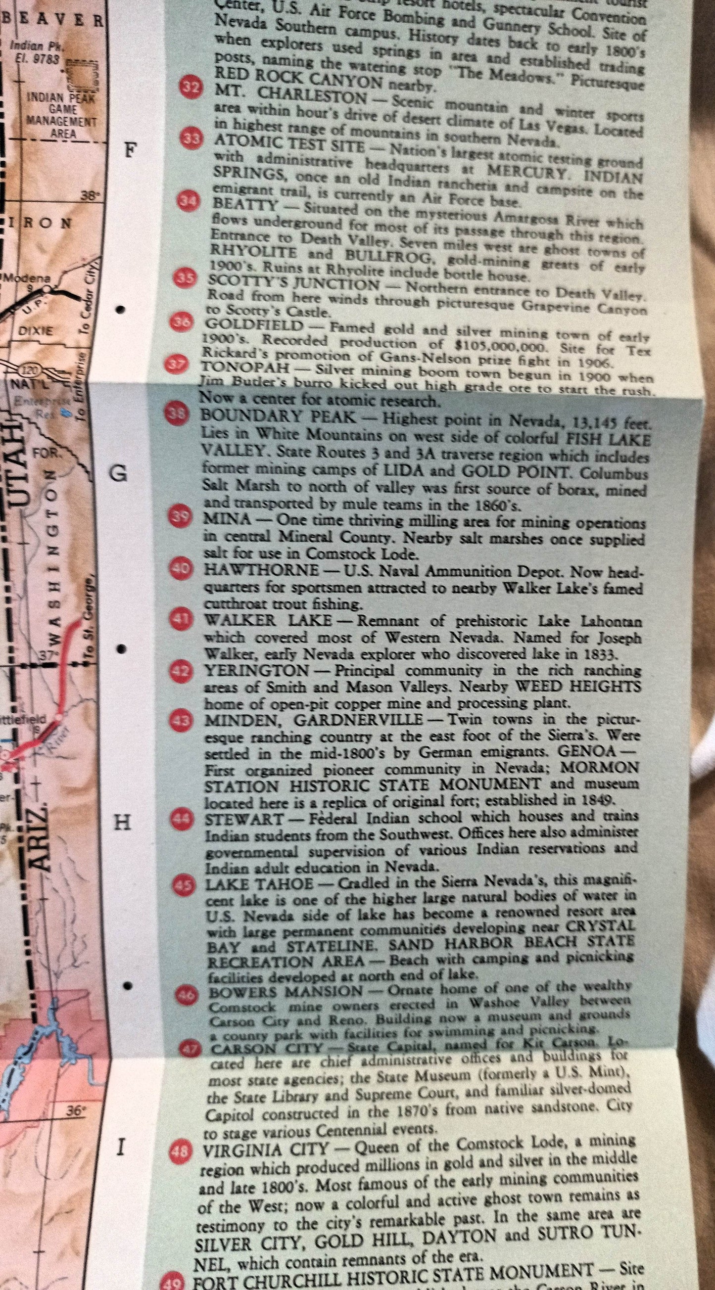 Nevada Centennial Official State Highway Map 1963-1964 - TulipStuff