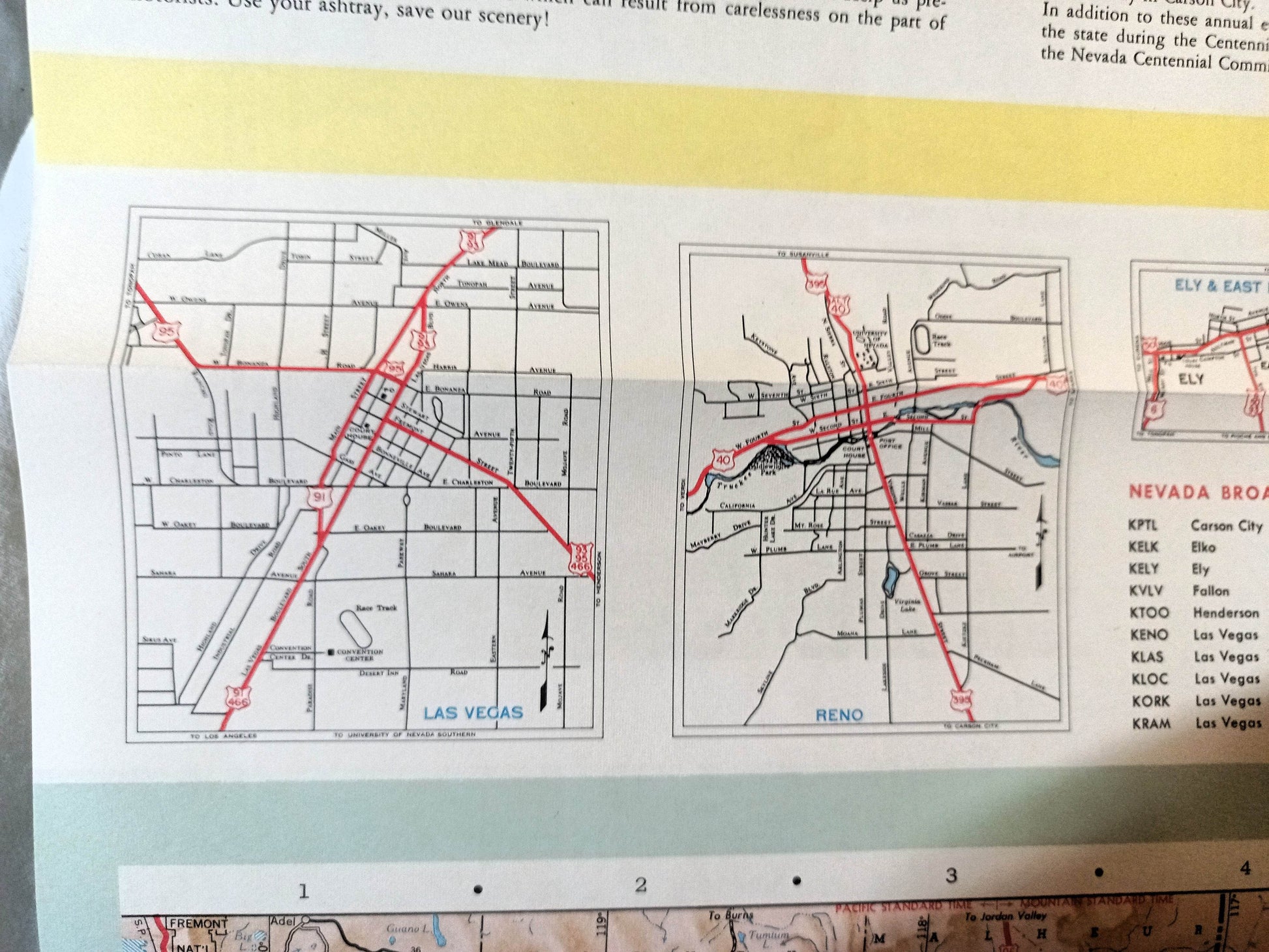 Nevada Centennial Official State Highway Map 1963-1964 - TulipStuff