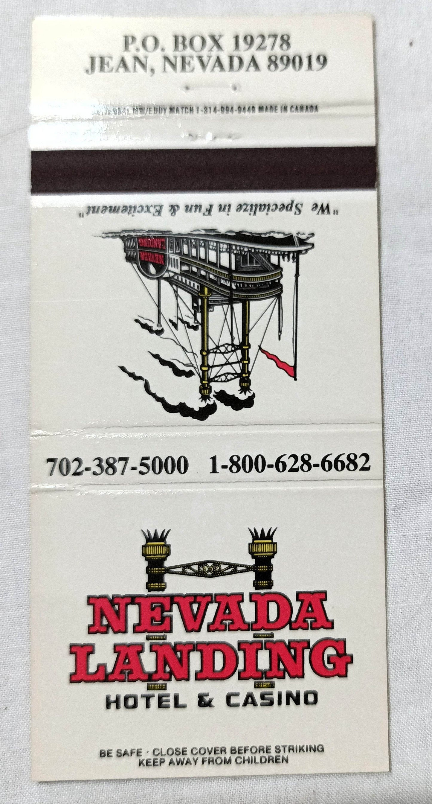 Nevada Landing Hotel And Casino Jean NV Matchbook Cover 1990's - TulipStuff