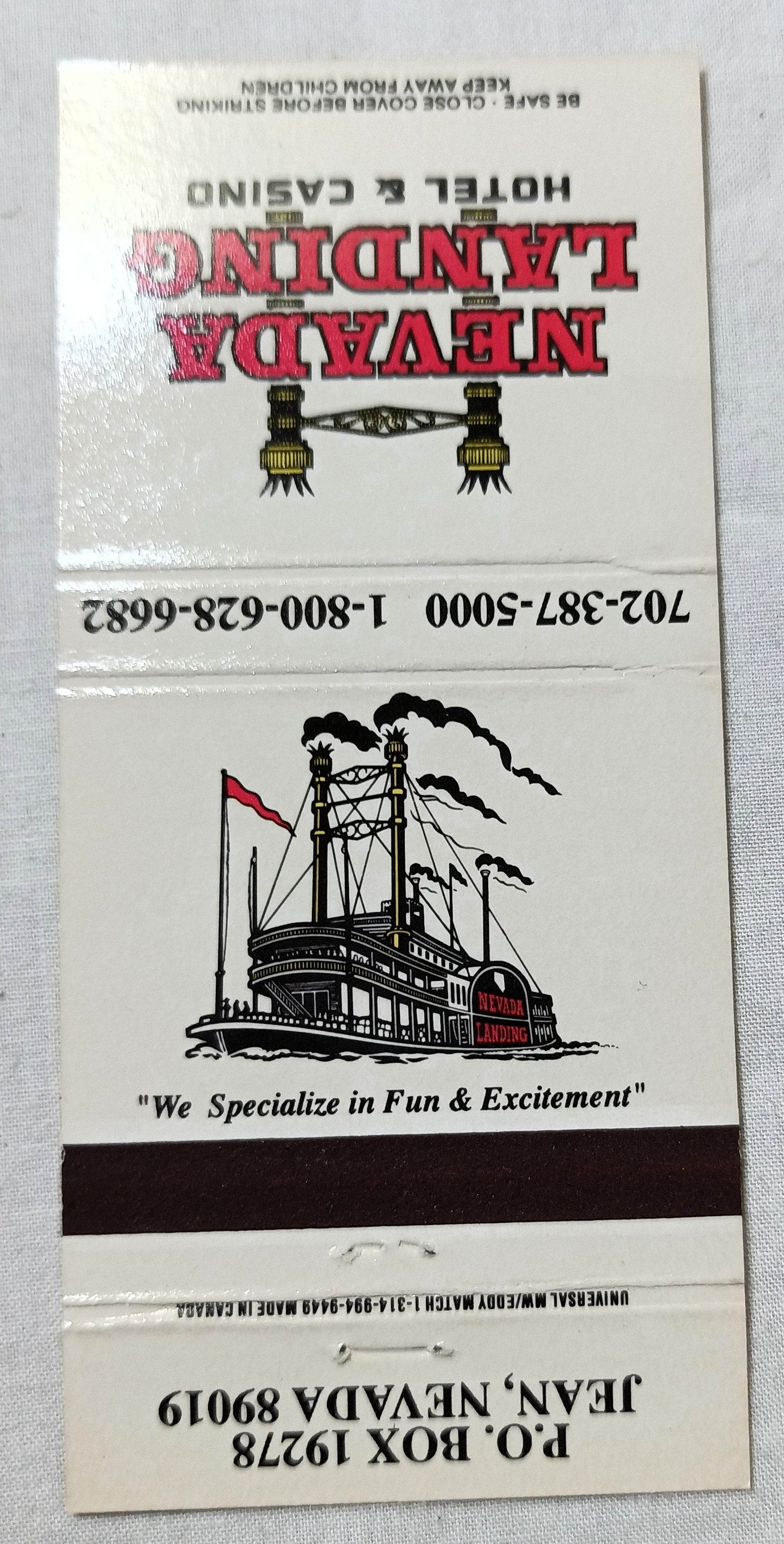 Nevada Landing Hotel And Casino Jean NV Matchbook Cover 1990's - TulipStuff