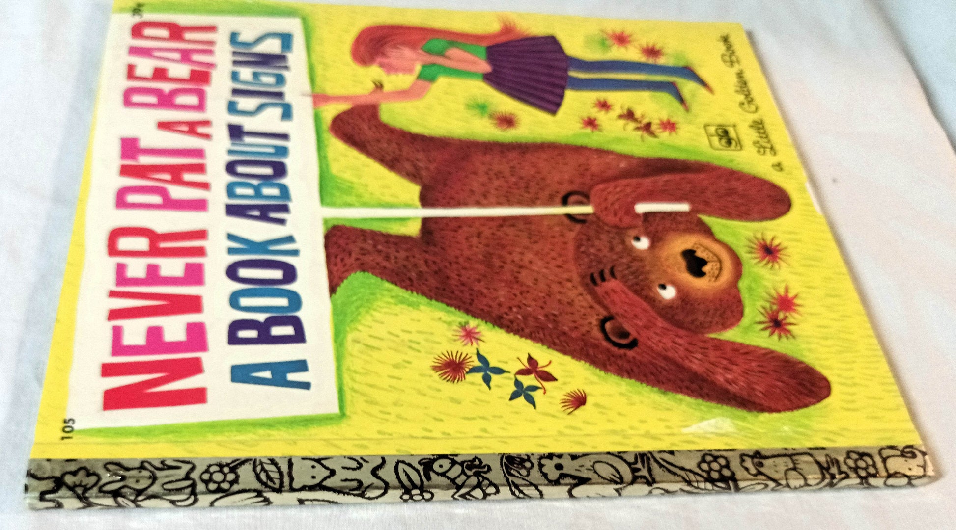 Never Pat A Bear A Book About Signs Little Golden Book #105 1972 - TulipStuff
