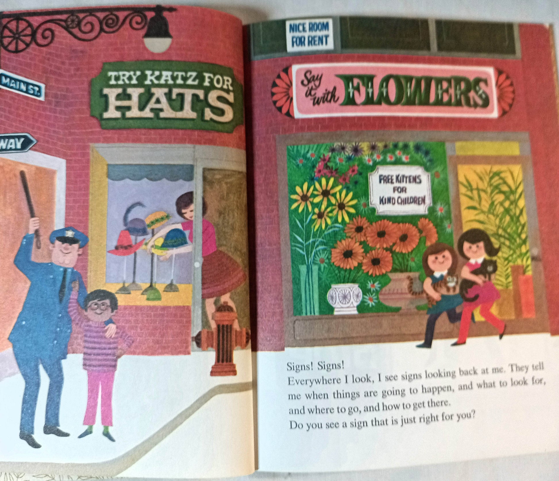 Never Pat A Bear A Book About Signs Little Golden Book #105 1972 - TulipStuff