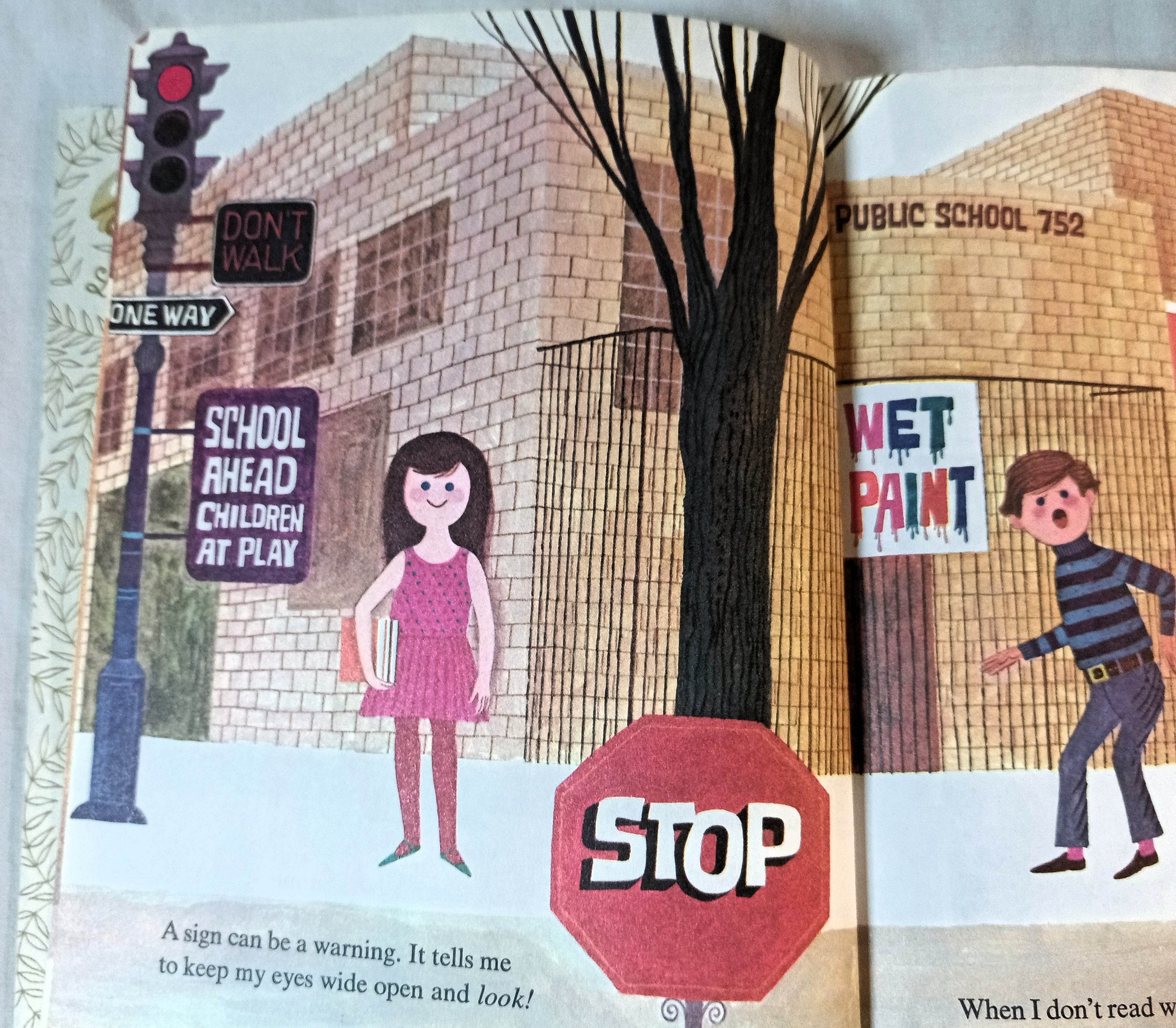 Never Pat A Bear A Book About Signs Little Golden Book #105 1972 - TulipStuff