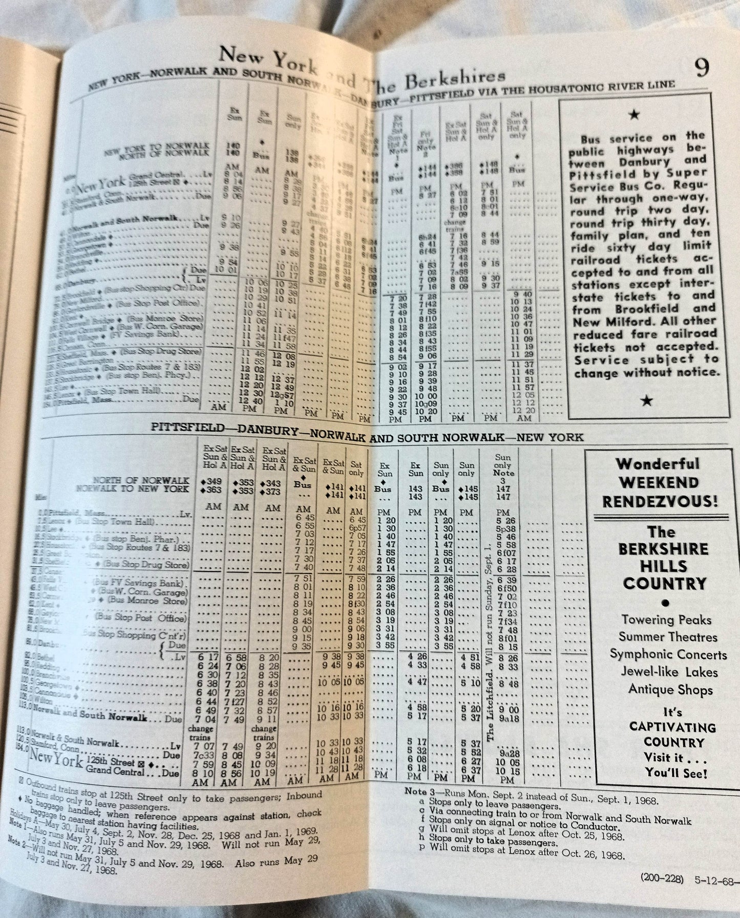 New Haven Railroad Passenger System Timetable Schedules May 1968 - TulipStuff