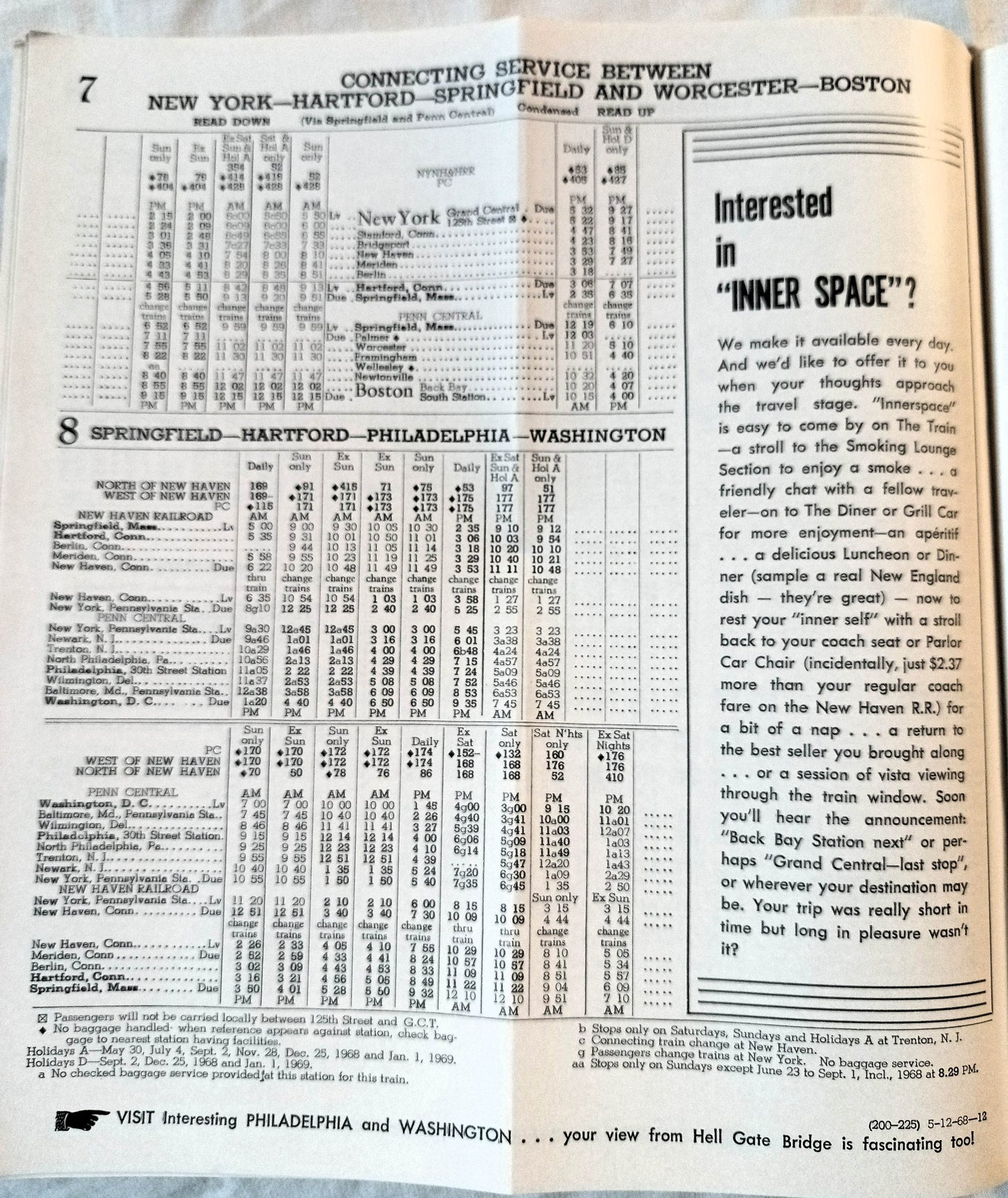 New Haven Railroad Passenger System Timetable Schedules May 1968 - TulipStuff