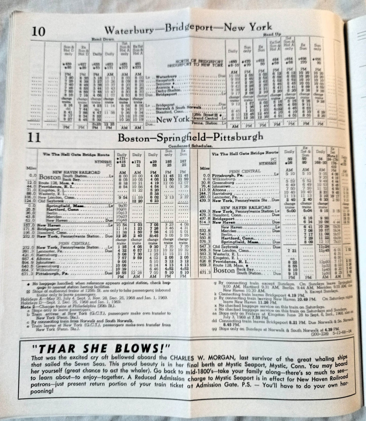 New Haven Railroad Passenger System Timetable Schedules May 1968 - TulipStuff