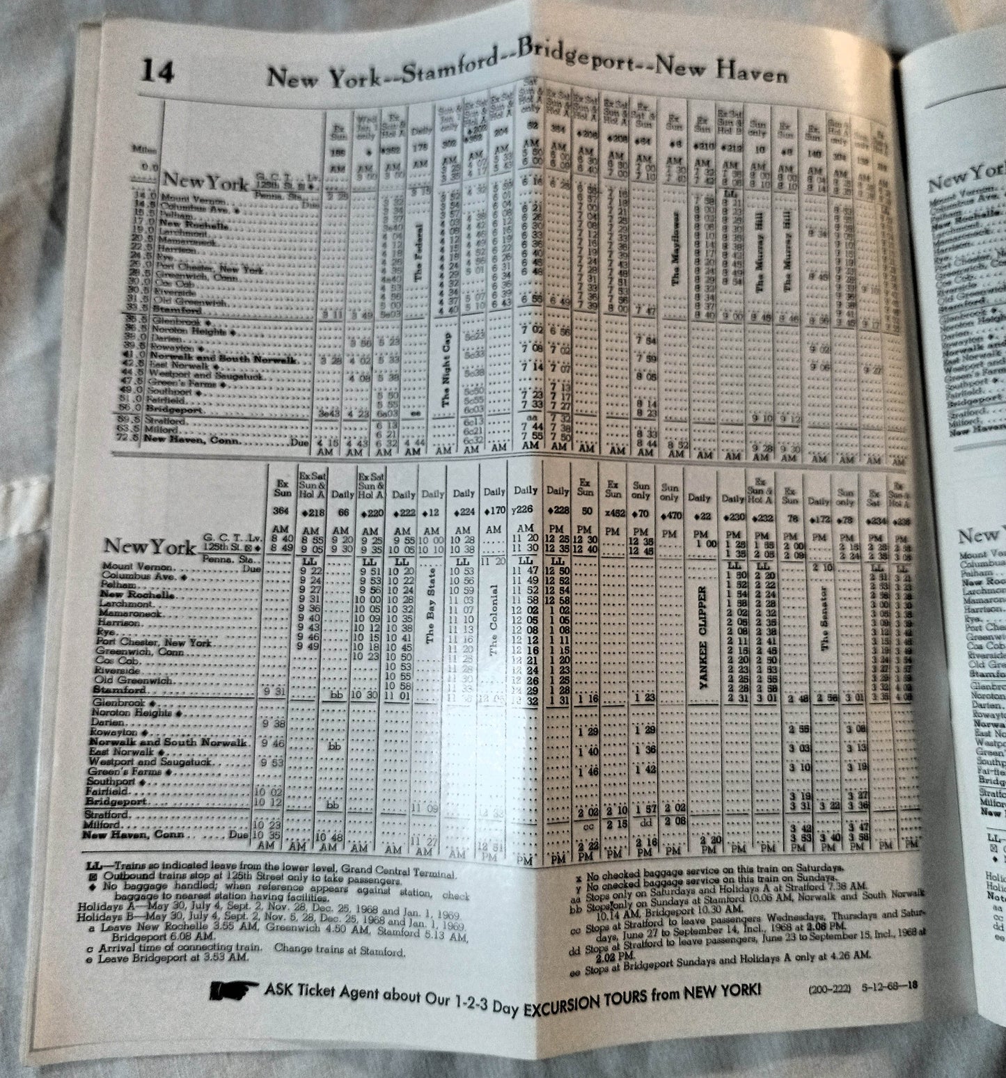 New Haven Railroad Passenger System Timetable Schedules May 1968 - TulipStuff