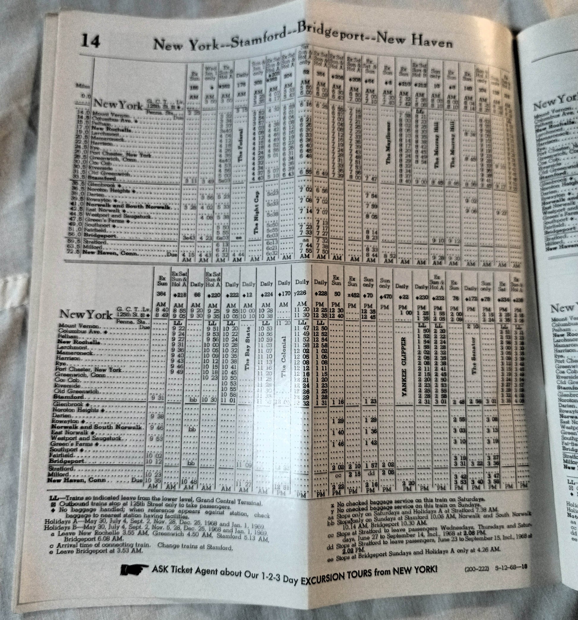 New Haven Railroad Passenger System Timetable Schedules May 1968 - TulipStuff