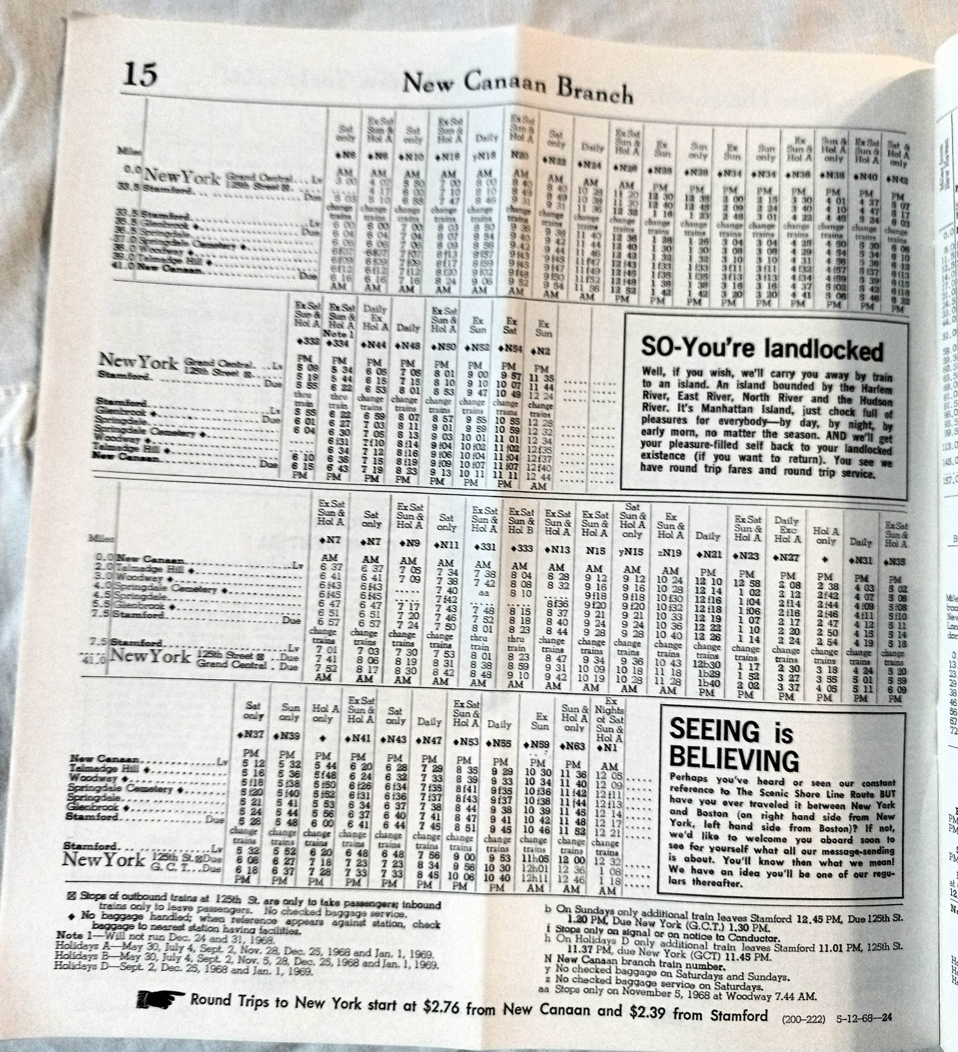 New Haven Railroad Passenger System Timetable Schedules May 1968 - TulipStuff