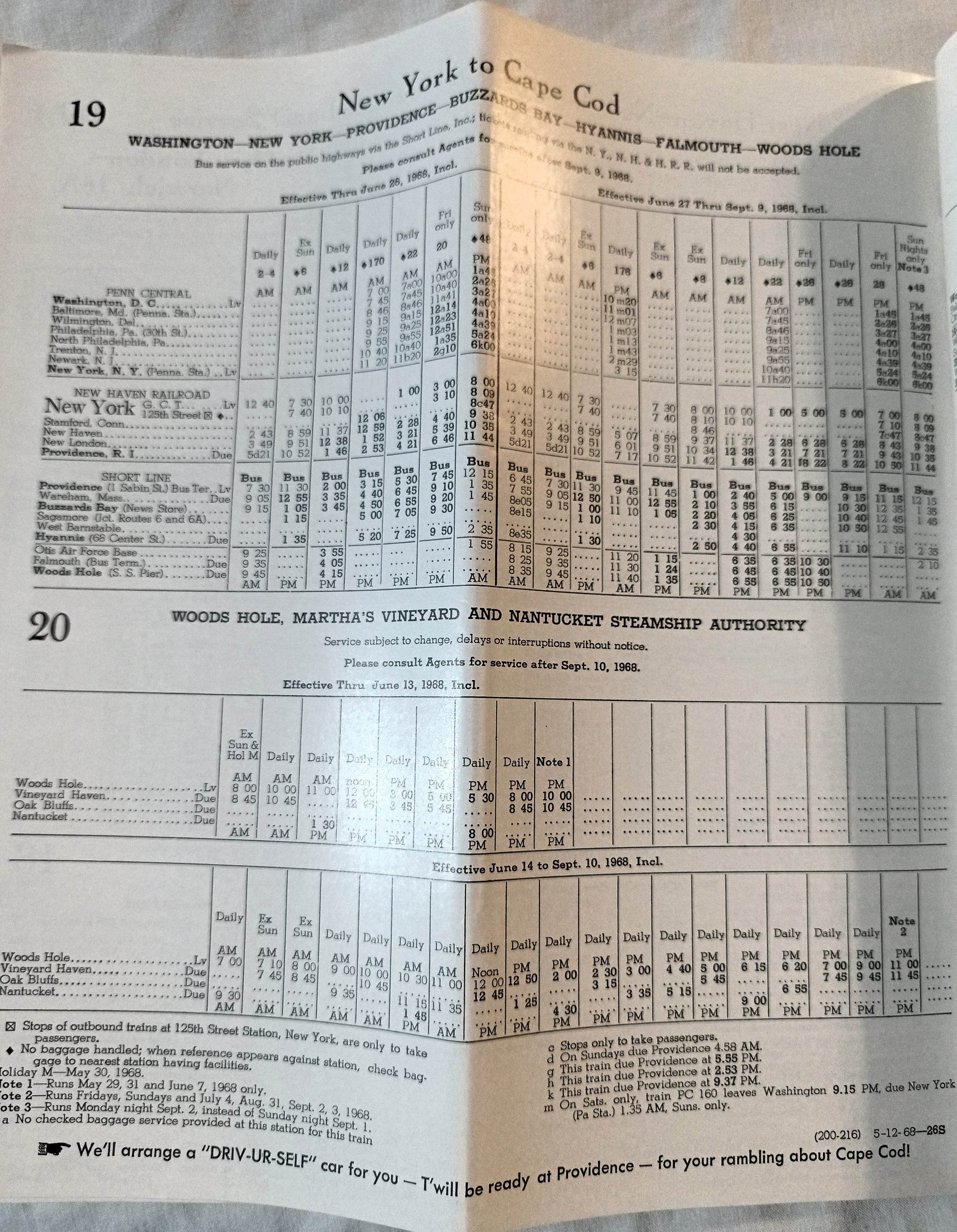 New Haven Railroad Passenger System Timetable Schedules May 1968 - TulipStuff