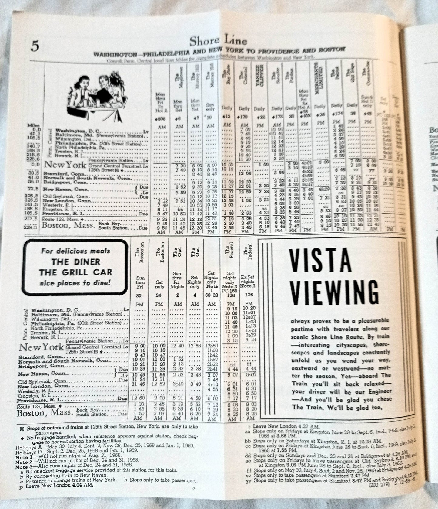 New Haven Railroad Passenger System Timetable Schedules May 1968 - TulipStuff