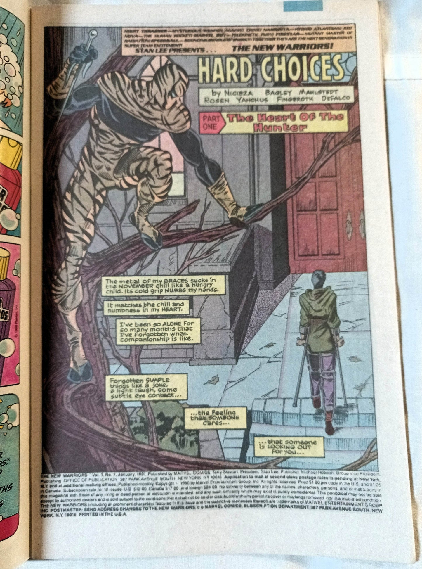 The New Warriors Issue #7 January 1991 Marvel Comics Night Thrasher - TulipStuff