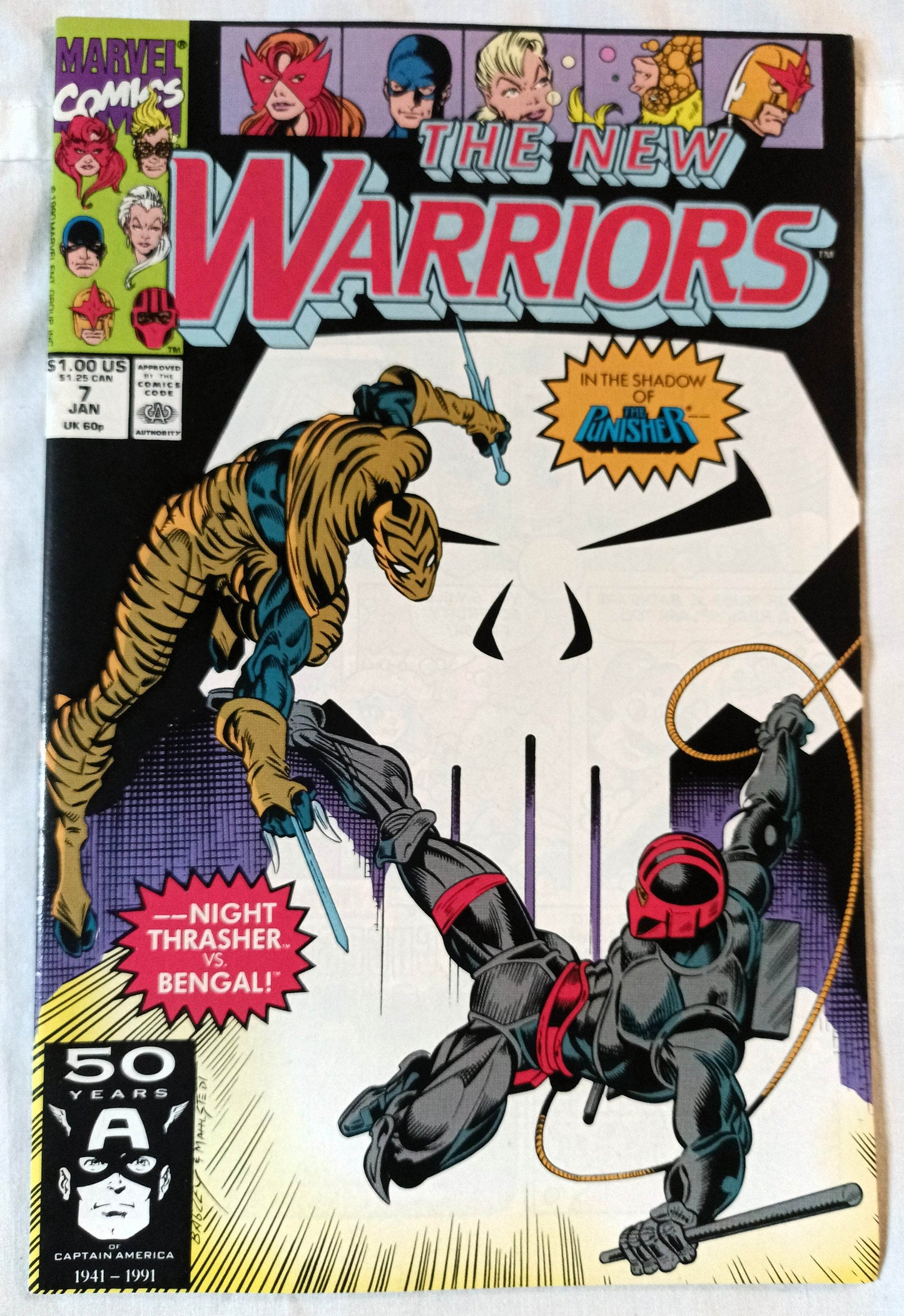 The New Warriors Issue #7 January 1991 Marvel Comics Night Thrasher - TulipStuff