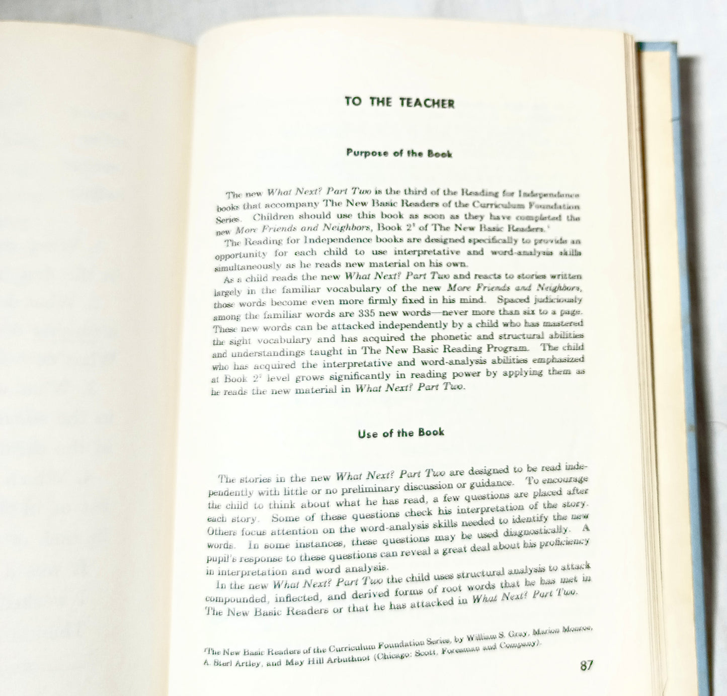 The New What Next Part 2 Reading For Independence Scott Foresman 1959 - TulipStuff
