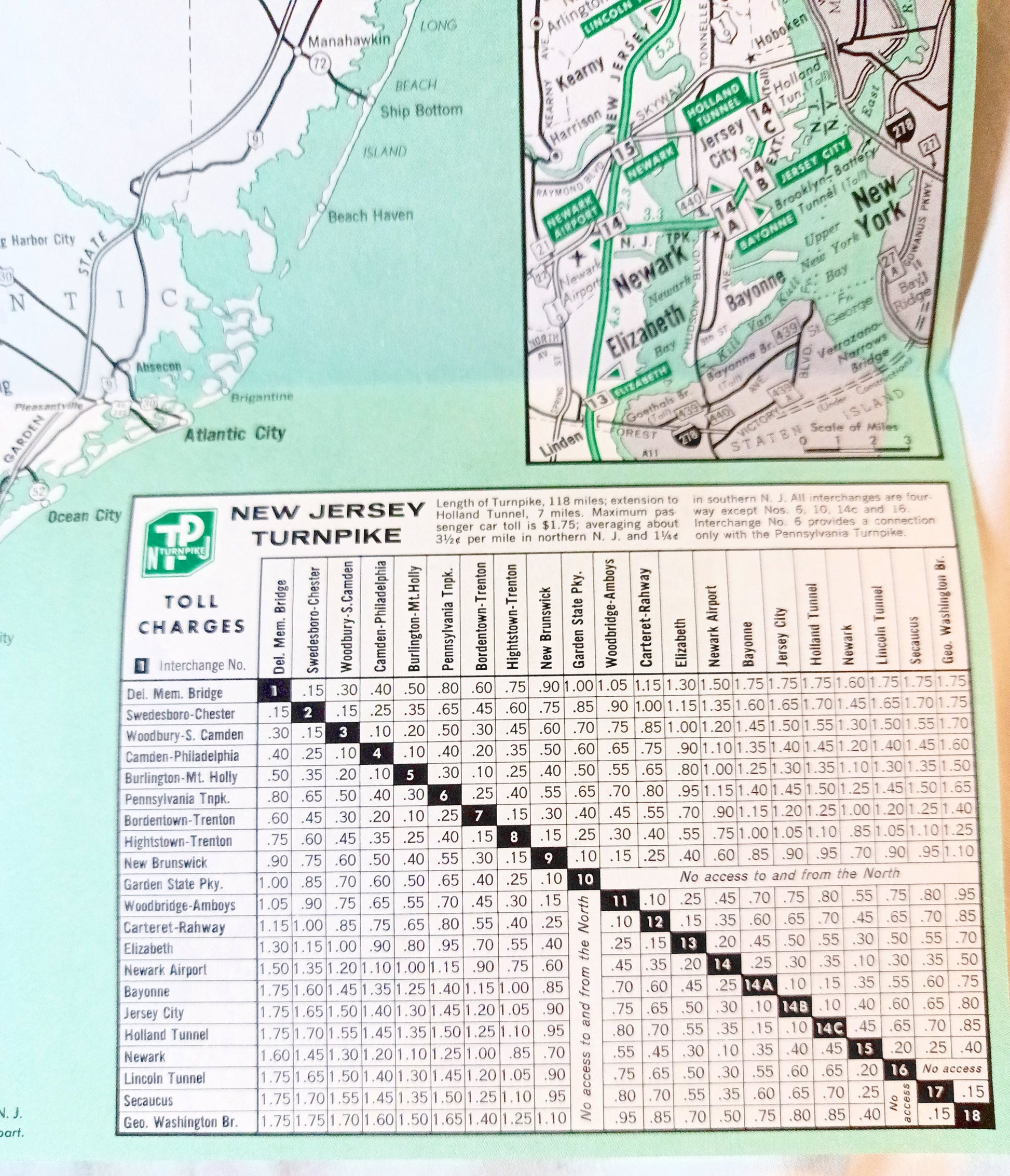 New Jersey Turnpike Gateway To America Map Brochure 1964 - TulipStuff