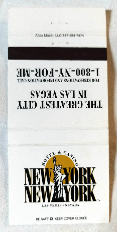 New York New York Hotel Casino Las Vegas Matchbook Cover Early 2000's - TulipStuff