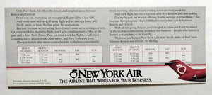 New York Air 1984 Boston Detroit Flight Schedule Airline Ad - TulipStuff