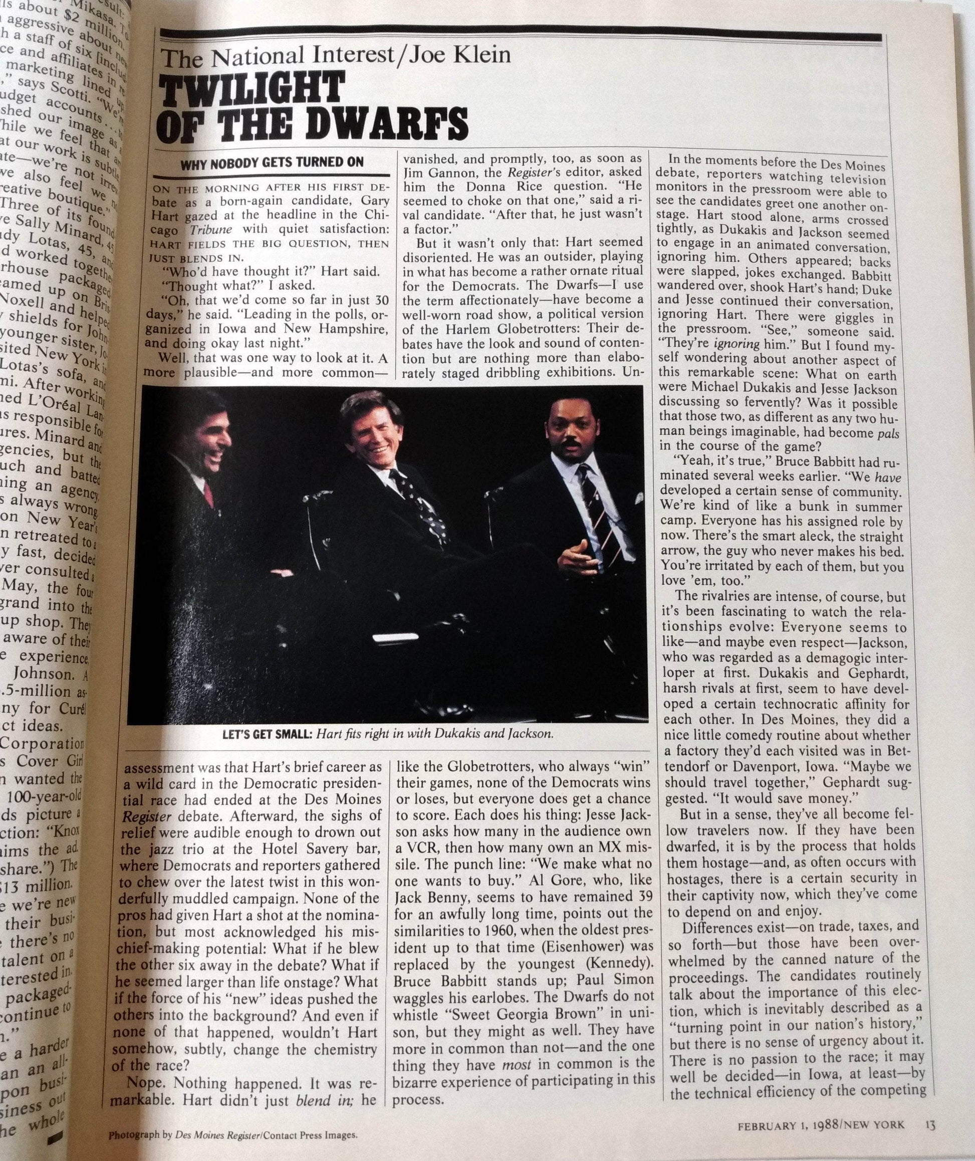 New York Magazine February 1 1988 Back to the Nest Fromstein Mafia - TulipStuff