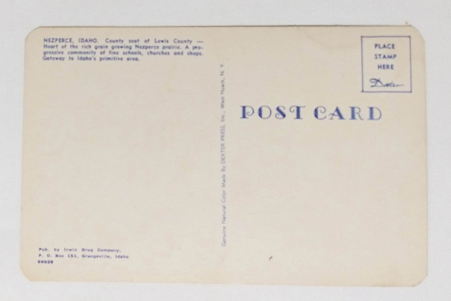 Nezperce Idaho Lewis County Aerial View Postcard 1950's - TulipStuff