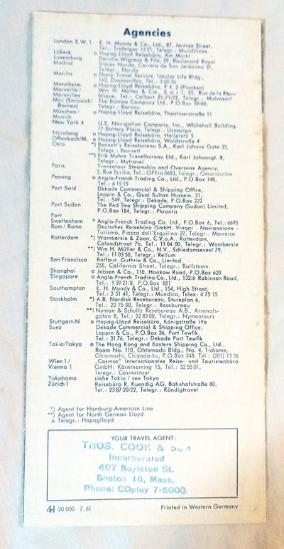 North German Lloyd Hamburg-American Line Cargoliners Brochure 1961 - TulipStuff