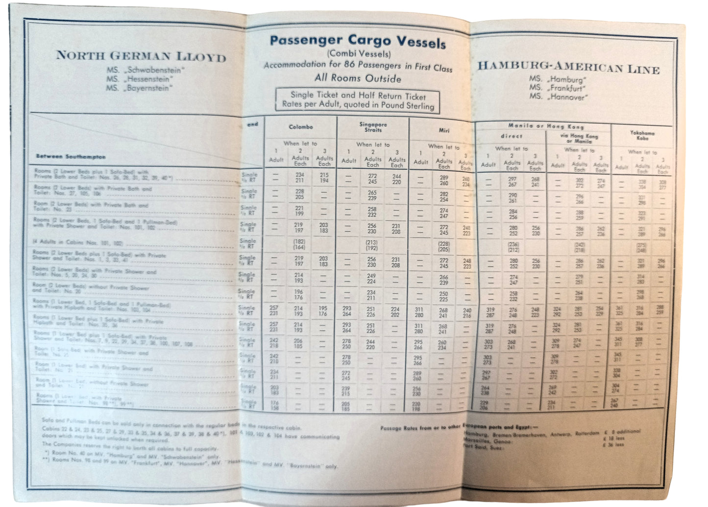 North German Lloyd Hamburg-American Line Cargoliners Brochure 1961 - TulipStuff