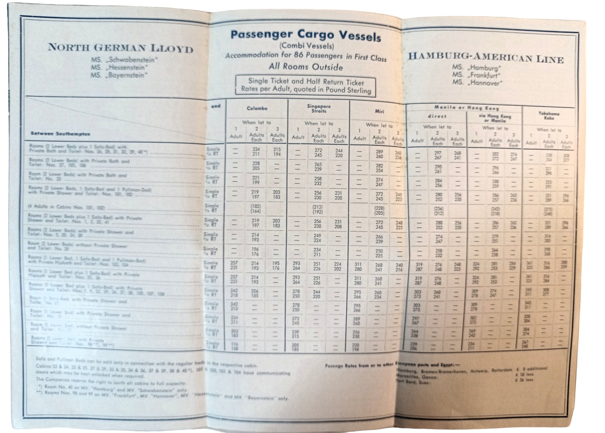 North German Lloyd Hamburg-American Line Cargoliners Brochure 1961 - TulipStuff