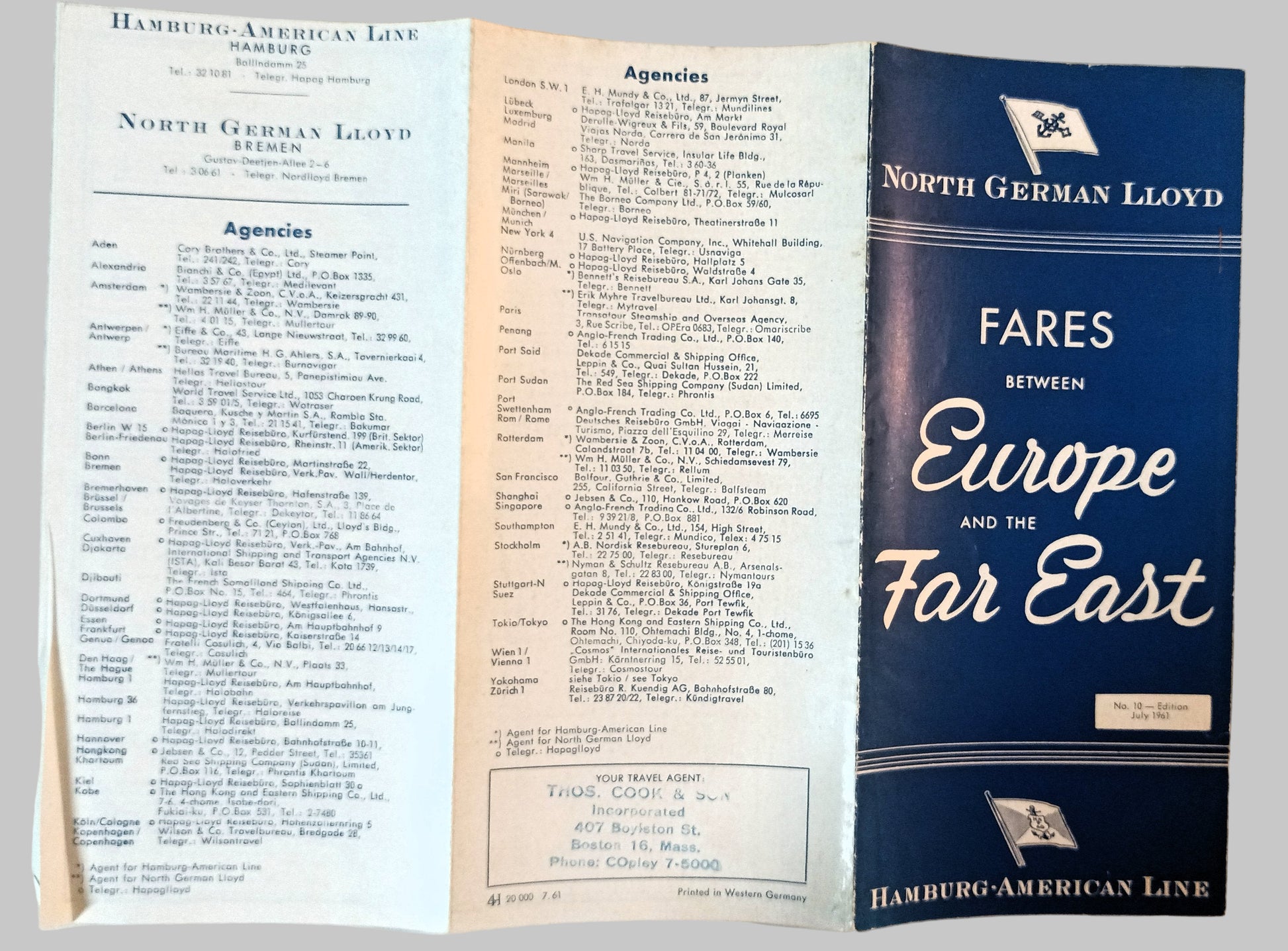 North German Lloyd Hamburg-American Line Cargoliners Brochure 1961 - TulipStuff