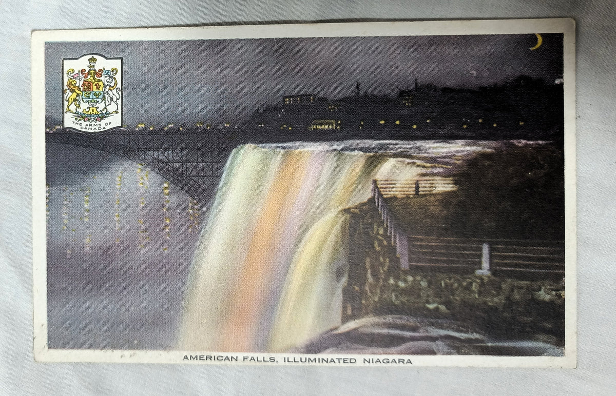 Niagara Falls American Falls Illuminated Prospect Point 1920's - TulipStuff