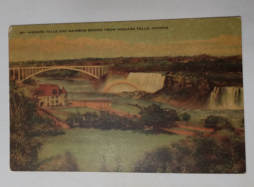 Niagara Falls Rainbow Bridge Canada Lithography Postcard 1910's