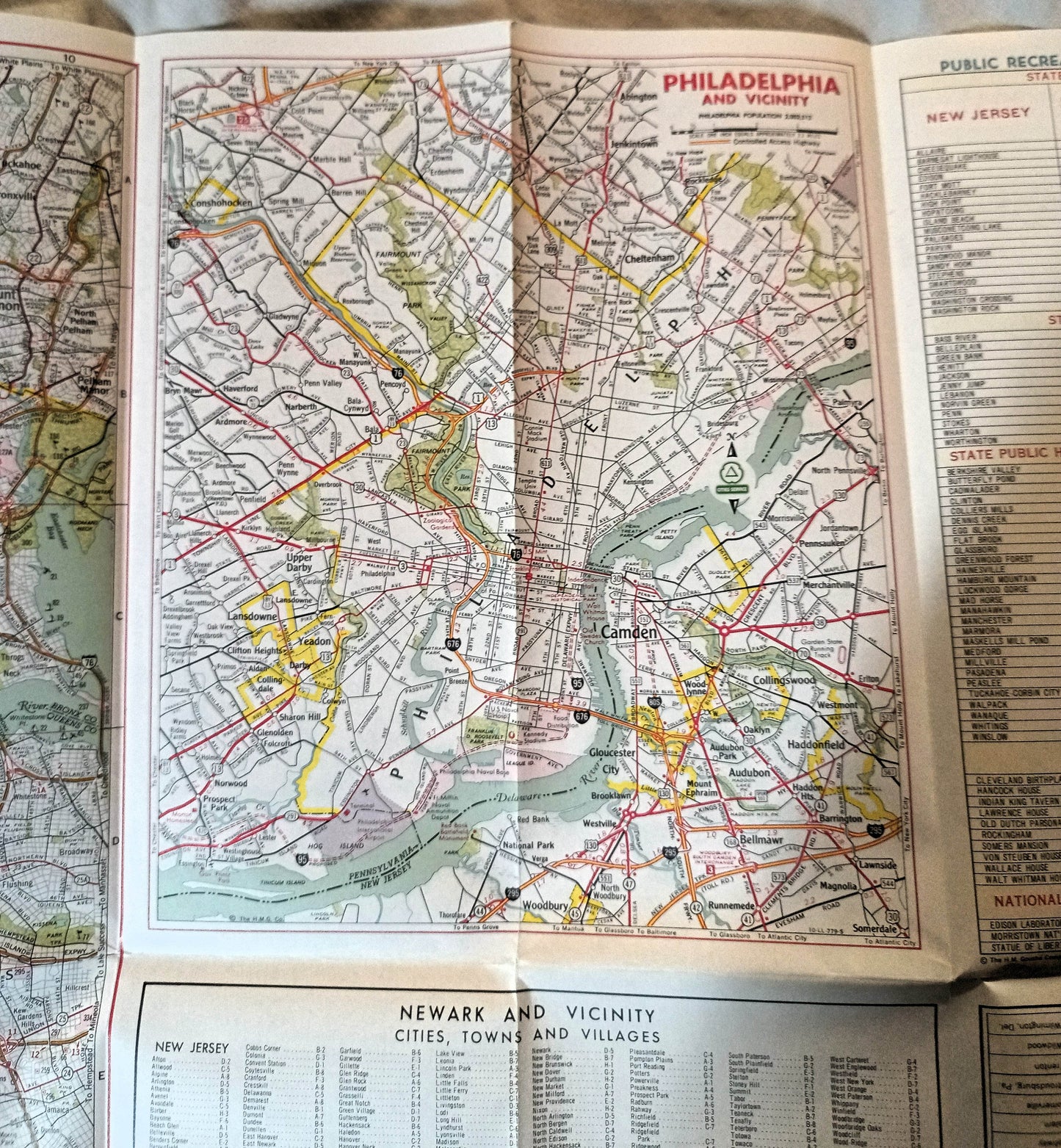 Cities Service Gas Station New Jersey Highway Map 1964 - TulipStuff