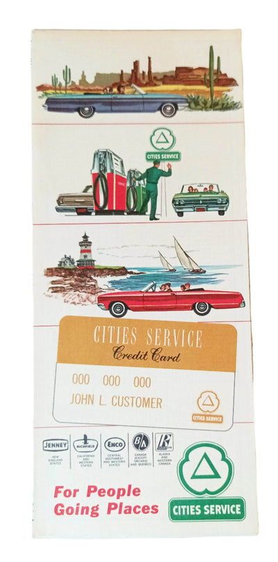 Cities Service Gas Station New Jersey Highway Map 1964 - TulipStuff