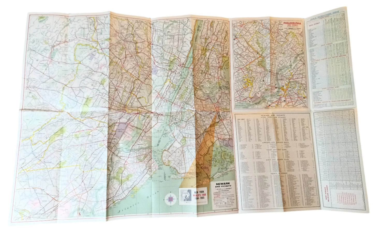 Cities Service Gas Station New Jersey Highway Map 1964 - TulipStuff