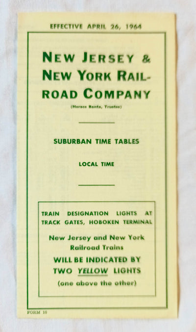 New Jersey And New York Railroad Co Suburban Timetables 1964 - TulipStuff