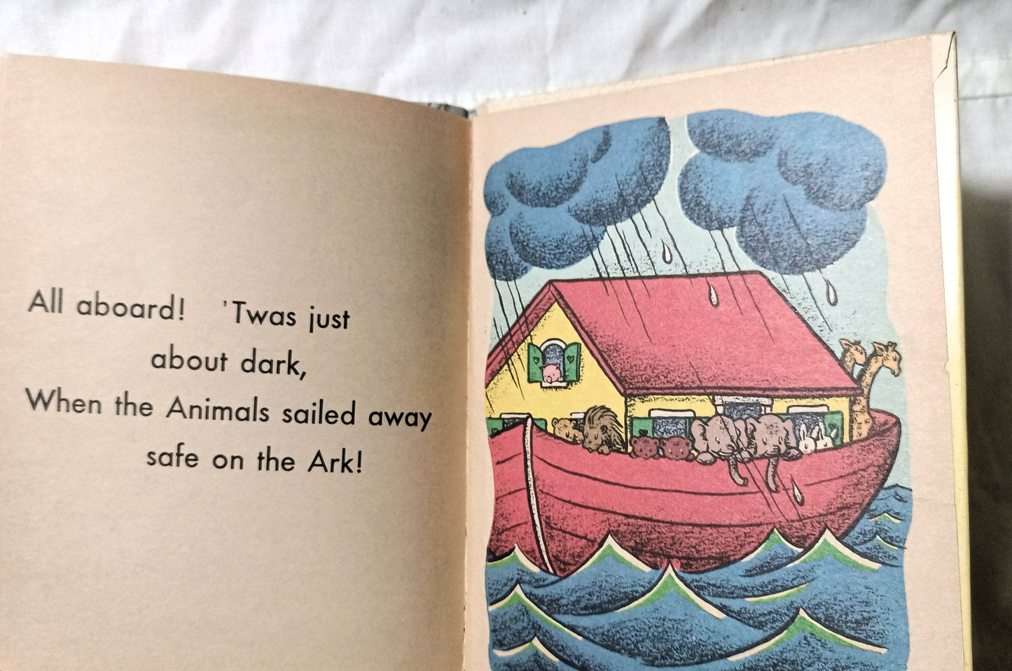 Noah's Ark Dorothy Bell Briggs Rand McNally Junior Elf Book 1946 - TulipStuff