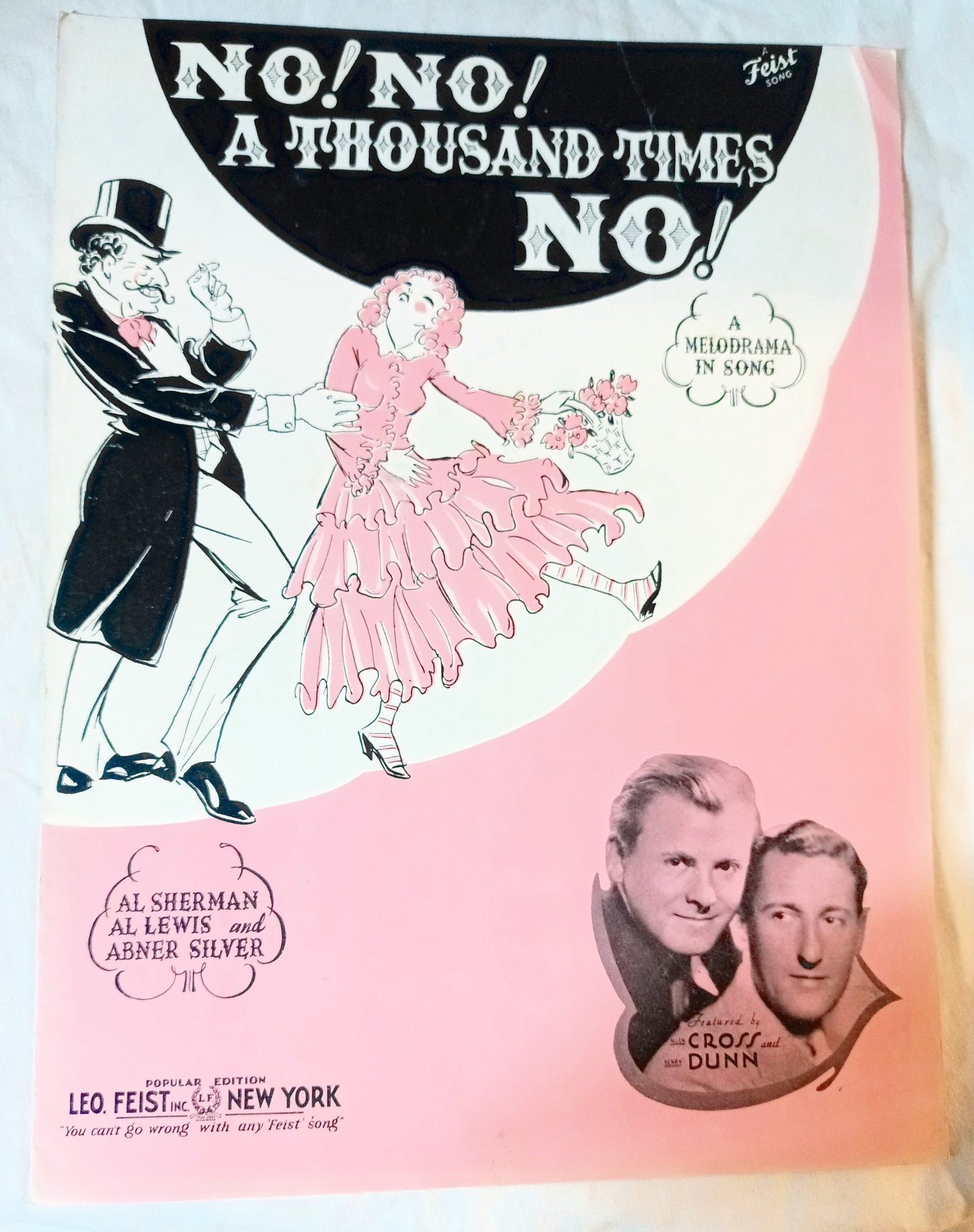 No No A Thousand Times No Sheet Music Al Lewis Cross and Dunn 1934 - TulipStuff