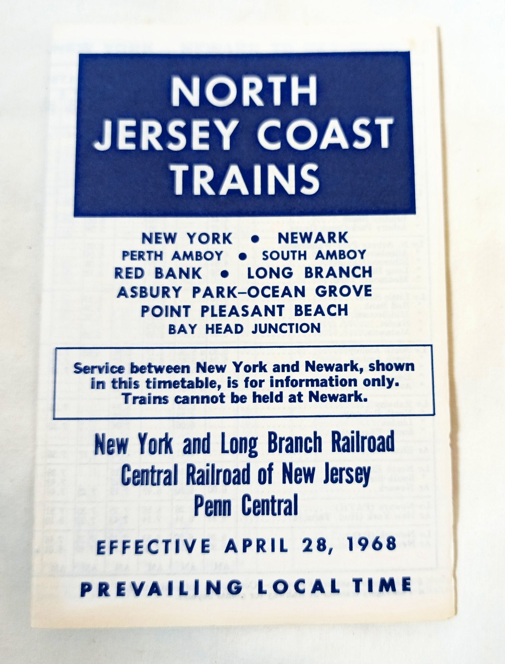 North Jersey Coast Trains 1968 Penn Central NY Long Branch RR Jersey Central - TulipStuff