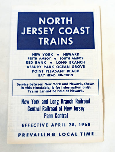 North Jersey Coast Trains 1968 Penn Central NY Long Branch RR Jersey Central - TulipStuff